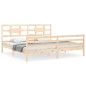 vidaXL Estructura de cama de matrimonio con cabecero madera maciza
