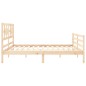 vidaXL Estructura de cama de matrimonio con cabecero madera maciza