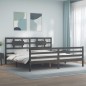 vidaXL Estructura de cama con cabecero madera maciza gris 200x200 cm vidaXL Estructura de cama con cabecero madera maciza gris 200x200 cm