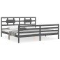 vidaXL Estructura de cama con cabecero madera maciza gris 200x200 cm vidaXL Estructura de cama con cabecero madera maciza gris 200x200 cm