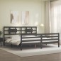 vidaXL Estructura de cama con cabecero madera maciza gris 200x200 cm vidaXL Estructura de cama con cabecero madera maciza gris 200x200 cm