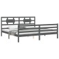 vidaXL Estructura de cama con cabecero madera maciza gris 200x200 cm vidaXL Estructura de cama con cabecero madera maciza gris 200x200 cm