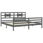 vidaXL Estructura de cama con cabecero madera maciza gris 200x200 cm vidaXL Estructura de cama con cabecero madera maciza gris 200x200 cm