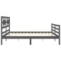 vidaXL Estructura de cama con cabecero madera maciza gris 200x200 cm vidaXL Estructura de cama con cabecero madera maciza gris 200x200 cm