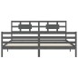vidaXL Estructura de cama con cabecero madera maciza gris 200x200 cm vidaXL Estructura de cama con cabecero madera maciza gris 200x200 cm