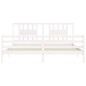 vidaXL Estructura cama de matrimonio con cabecero madera maciza blanco vidaXL Estructura cama de matrimonio con cabecero madera maciza blanco