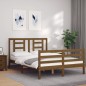 vidaXL Estructura de cama matrimonio con cabecero madera marrón miel vidaXL Estructura de cama matrimonio con cabecero madera marrón miel
