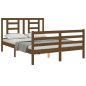 vidaXL Estructura de cama matrimonio con cabecero madera marrón miel vidaXL Estructura de cama matrimonio con cabecero madera marrón miel