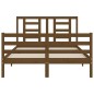 vidaXL Estructura de cama matrimonio con cabecero madera marrón miel vidaXL Estructura de cama matrimonio con cabecero madera marrón miel