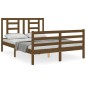 vidaXL Estructura cama y cabecero madera maciza marrón miel 140x200 cm vidaXL Estructura cama y cabecero madera maciza marrón miel 140x200 cm