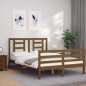 vidaXL Estructura cama y cabecero madera maciza marrón miel 140x200 cm vidaXL Estructura cama y cabecero madera maciza marrón miel 140x200 cm