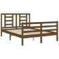vidaXL Estructura cama y cabecero madera maciza marrón miel 140x200 cm vidaXL Estructura cama y cabecero madera maciza marrón miel 140x200 cm