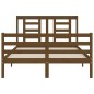 vidaXL Estructura cama y cabecero madera maciza marrón miel 140x200 cm vidaXL Estructura cama y cabecero madera maciza marrón miel 140x200 cm