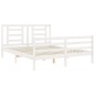 vidaXL Estructura de cama con cabecero madera maciza blanco 160x200 cm
