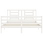 vidaXL Estructura de cama con cabecero madera maciza blanco 160x200 cm