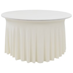 vidaXL Fundas elásticas para mesa 2 uds con falda 180x74 cm crema