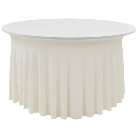 vidaXL Fundas elásticas para mesa 2 uds con falda 180x74 cm crema