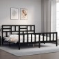 vidaXL Estructura de cama con cabecero madera maciza negro 200x200 cm vidaXL Estructura de cama con cabecero madera maciza negro 200x200 cm