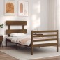 vidaXL Estructura cama y cabecero madera maciza marrón miel 100x200 cm vidaXL Estructura cama y cabecero madera maciza marrón miel 100x200 cm