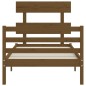 vidaXL Estructura cama y cabecero madera maciza marrón miel 100x200 cm vidaXL Estructura cama y cabecero madera maciza marrón miel 100x200 cm
