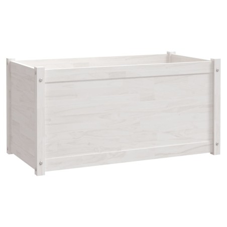 vidaXL Jardinera de madera maciza de pino blanco 100x50x50 cm