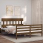 vidaXL Estructura de cama con cabecero madera marrón miel 160x200 cm vidaXL Estructura de cama con cabecero madera marrón miel 160x200 cm