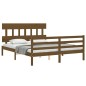 vidaXL Estructura de cama con cabecero madera marrón miel 160x200 cm vidaXL Estructura de cama con cabecero madera marrón miel 160x200 cm