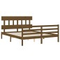 vidaXL Estructura de cama con cabecero madera marrón miel 160x200 cm vidaXL Estructura de cama con cabecero madera marrón miel 160x200 cm
