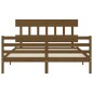 vidaXL Estructura de cama con cabecero madera marrón miel 160x200 cm vidaXL Estructura de cama con cabecero madera marrón miel 160x200 cm