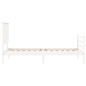 vidaXL Estructura de cama con cabecero madera maciza blanco 90x200 cm vidaXL Estructura de cama con cabecero madera maciza blanco 90x200 cm