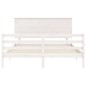 vidaXL Estructura de cama con cabecero madera maciza blanco 160x200 cm vidaXL Estructura de cama con cabecero madera maciza blanco 160x200 cm