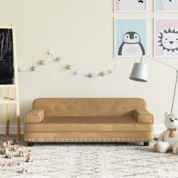 vidaXL Sofá para niños de terciopelo marrón 90x53x30 cm