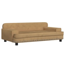 vidaXL Sofá para niños de terciopelo marrón 90x53x30 cm