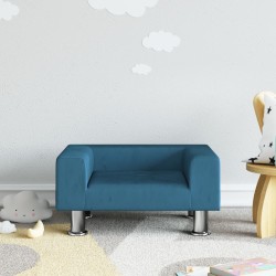 vidaXL Sofá para niños de terciopelo azul 50x40x26,5 cm