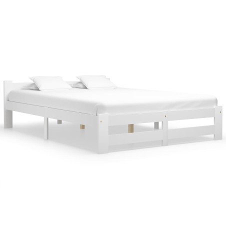 vidaXL Estructura de cama madera maciza de pino blanca 180x200 cm