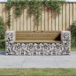 vidaXL Banco jardín con gaviones madera pino impregnada 184x71x65,5 cm vidaXL Banco jardín con gaviones madera pino impregnada 184x71x65,5 cm