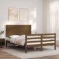 vidaXL Estructura cama y cabecero madera maciza marrón miel 140x200 cm vidaXL Estructura cama y cabecero madera maciza marrón miel 140x200 cm