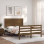 vidaXL Estructura cama y cabecero madera maciza marrón miel 140x200 cm vidaXL Estructura cama y cabecero madera maciza marrón miel 140x200 cm