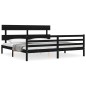 vidaXL Estructura de cama con cabecero madera maciza negro 200x200 cm vidaXL Estructura de cama con cabecero madera maciza negro 200x200 cm