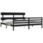 vidaXL Estructura de cama con cabecero madera maciza negro 200x200 cm vidaXL Estructura de cama con cabecero madera maciza negro 200x200 cm
