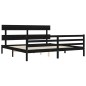 vidaXL Estructura de cama con cabecero madera maciza negro 200x200 cm vidaXL Estructura de cama con cabecero madera maciza negro 200x200 cm
