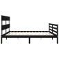 vidaXL Estructura de cama con cabecero madera maciza negro 200x200 cm vidaXL Estructura de cama con cabecero madera maciza negro 200x200 cm