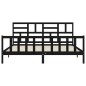 vidaXL Estructura de cama con cabecero madera maciza negro 200x200 cm vidaXL Estructura de cama con cabecero madera maciza negro 200x200 cm