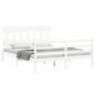 vidaXL Estructura de cama matrimonio con cabecero madera maciza blanco vidaXL Estructura de cama matrimonio con cabecero madera maciza blanco