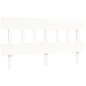 vidaXL Estructura de cama matrimonio con cabecero madera maciza blanco vidaXL Estructura de cama matrimonio con cabecero madera maciza blanco