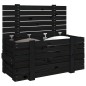 vidaXL Caja de almacenaje madera maciza de pino negro 91x40,5x42 cm