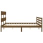 vidaXL Estructura de cama matrimonio con cabecero madera marrón miel vidaXL Estructura de cama matrimonio con cabecero madera marrón miel