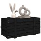 vidaXL Caja de almacenaje madera maciza de pino negro 91x40,5x42 cm