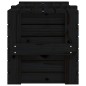 vidaXL Caja de almacenaje madera maciza de pino negro 91x40,5x42 cm