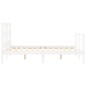 vidaXL Estructura cama de matrimonio con cabecero madera maciza blanco